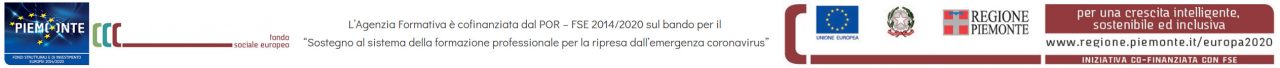 L’Agenzia Formativa ETA BETA SCS (Operatore B278) è cofinanziata dal POR – FSE 2014/2020, bando: "Sostegno al sistema della formazione professionale per la ripresa dall’emergenza coronavirus".